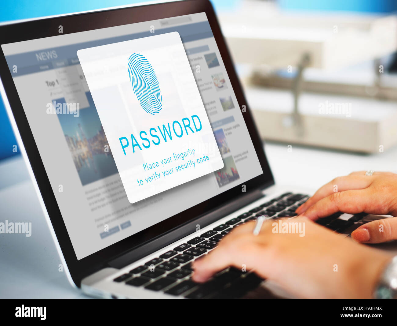 Fingerprint Password Biometrics Technology Concept Stock Photo