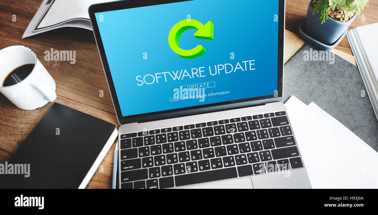 Software Update Program Digital Improvement Concept Stock Photo