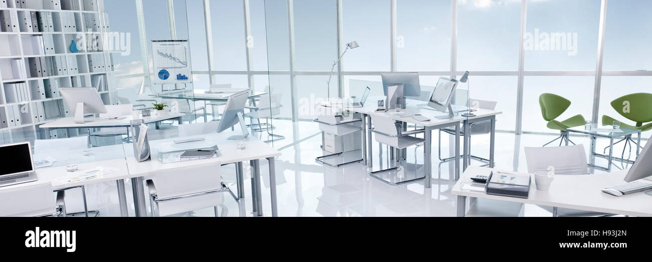 Office Building Interior White Modern Style Concept Stock Photo - Alamy