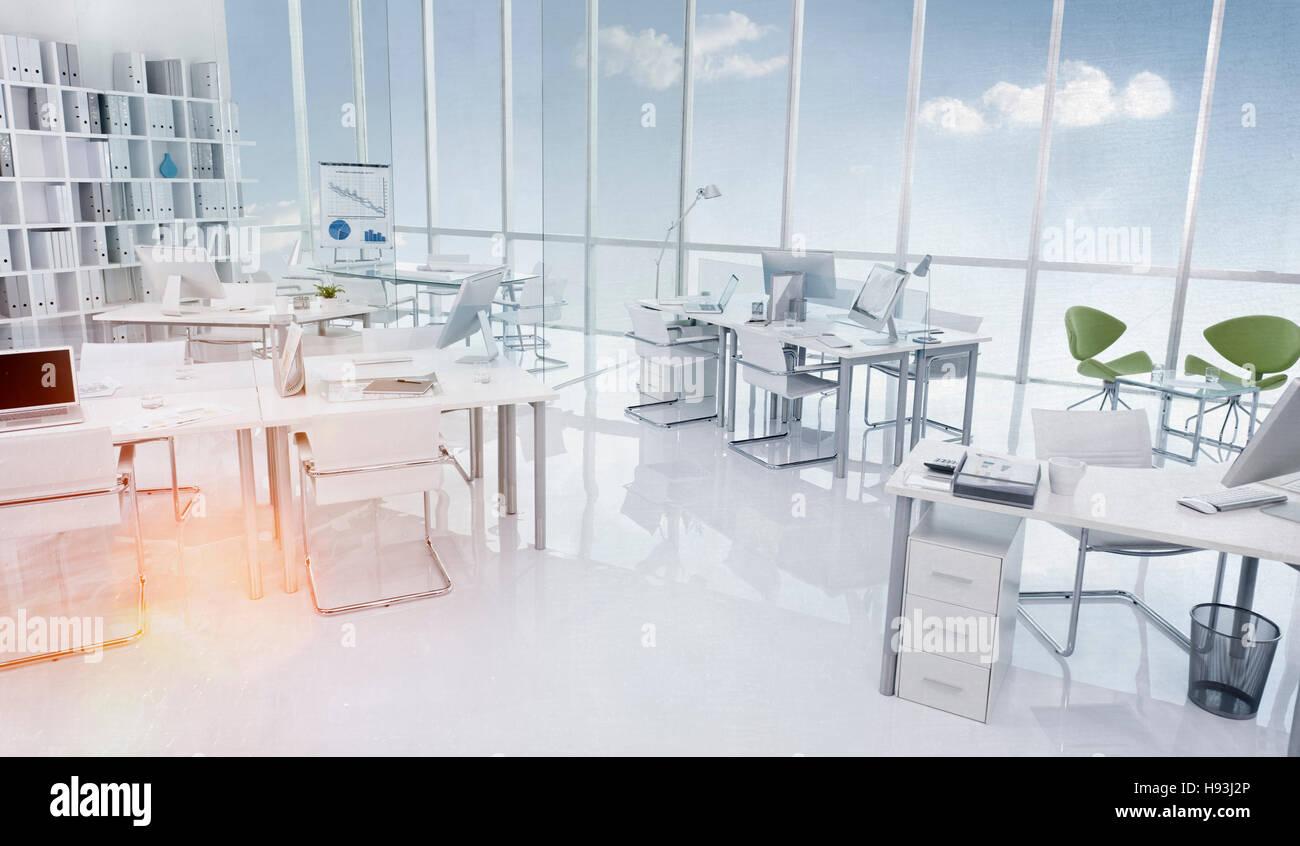 Office Building Interior White Modern Style Concept Stock Photo - Alamy