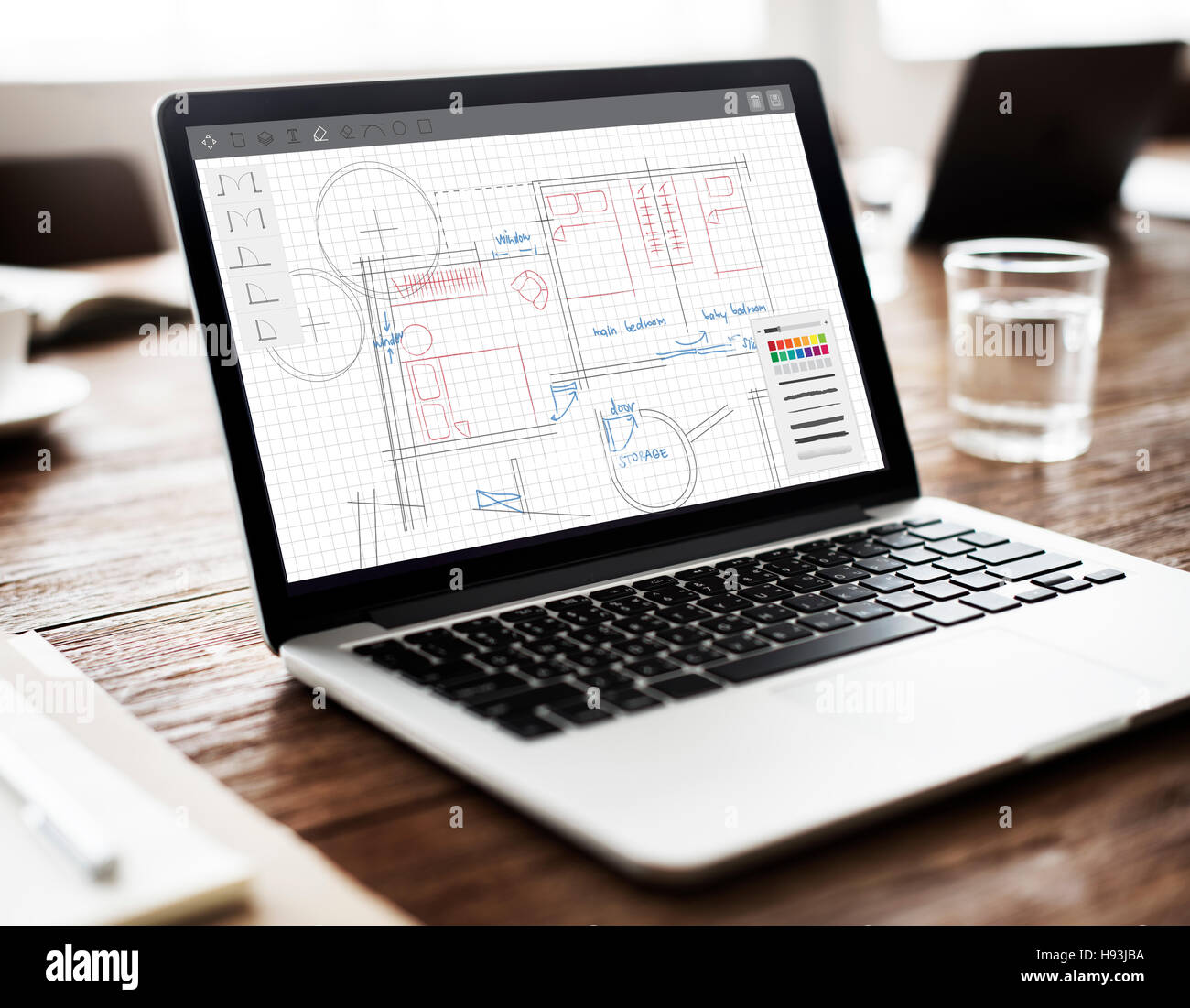 Architecture Plan Blueprint Layout Work Concept Stock Photo - Alamy
