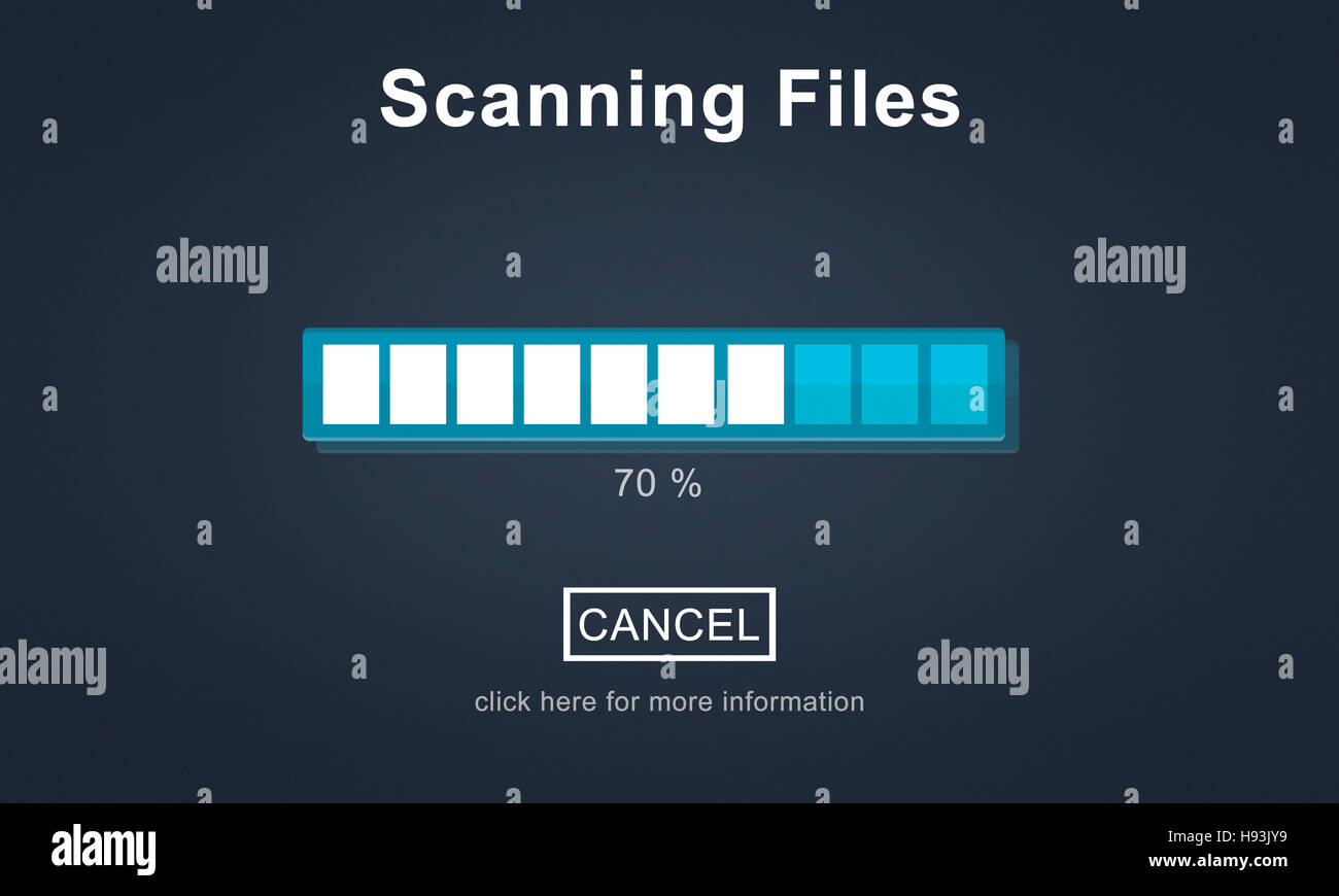 Scanning Files Searching Processing Antivirus Concept Stock Photo