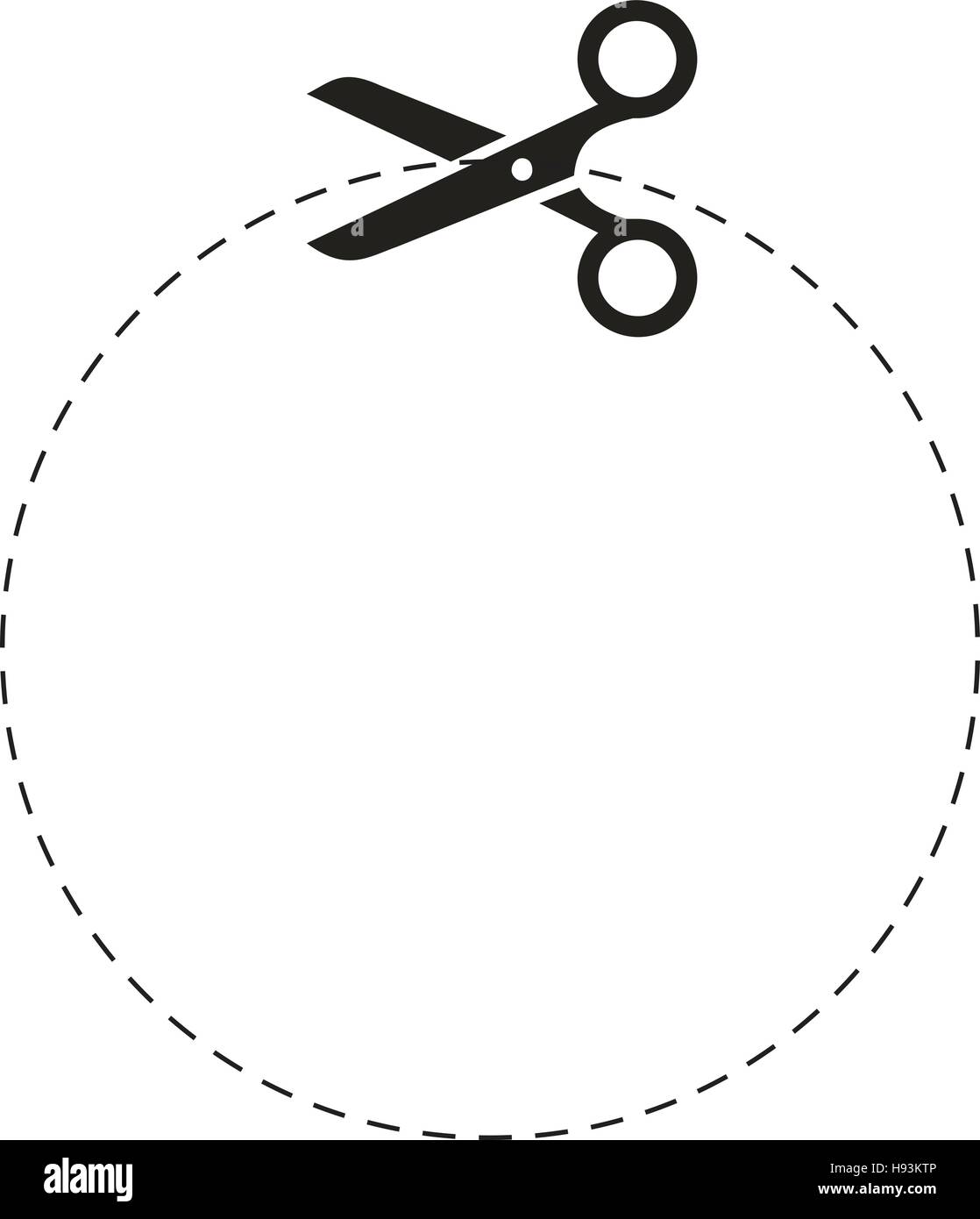 Scissors circle cut line Stock Vector Image & Art Alamy