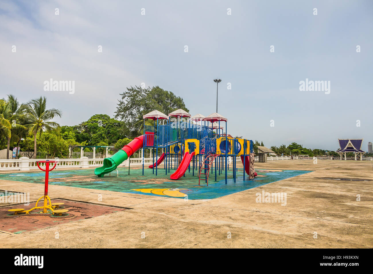 School playground swing slide hi-res stock photography and images - Alamy
