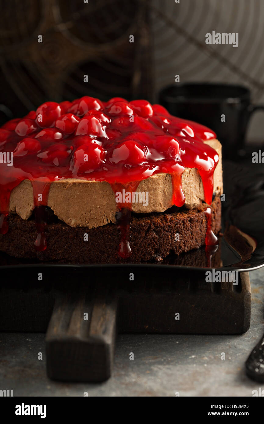Cherry Chocolate Mousse Pie Recipe | Ft Chocolove - The Little Blog Of Vegan