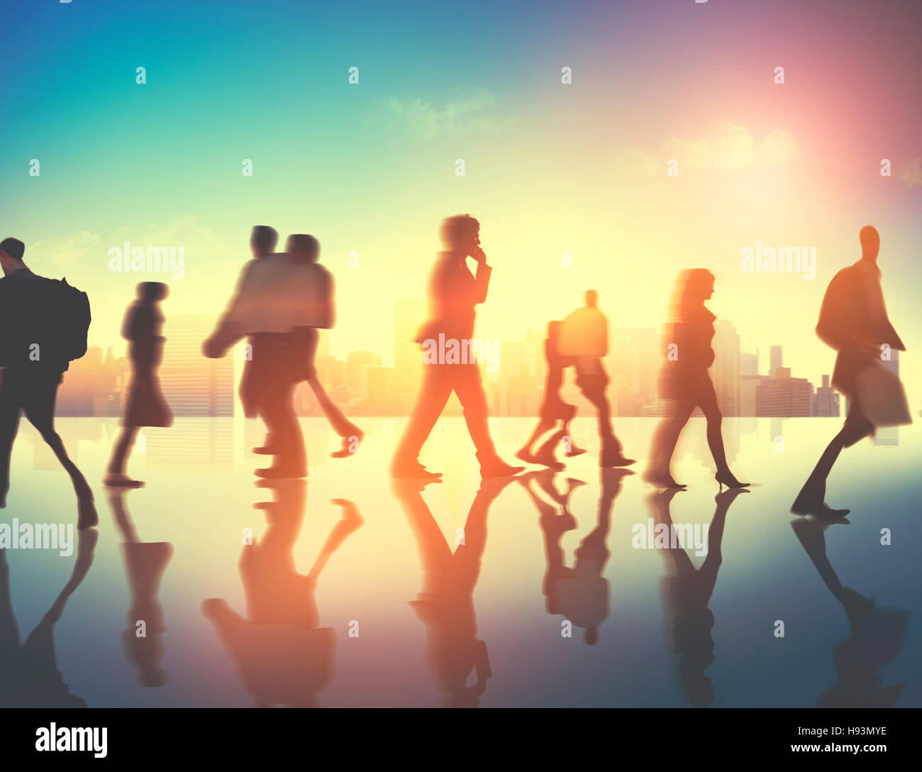 Business People Rush Hour Walking Commuting City Concept Stock Photo ...