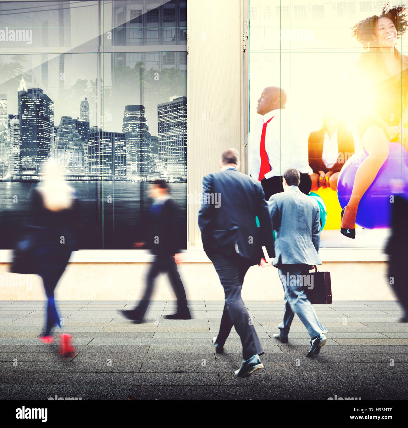 Billboard people walking hi-res stock photography and images - Alamy