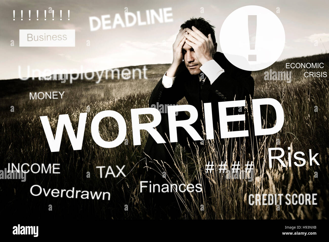 Business Problem Concern Worried Graphic Concept Stock Photo