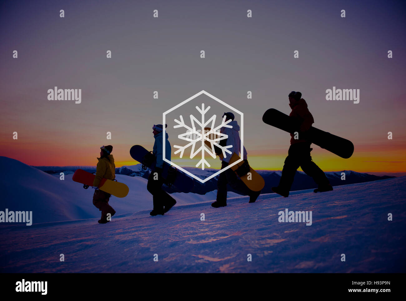 Snow Winter Snowflake Blizzard Christmas Concept Stock Photo