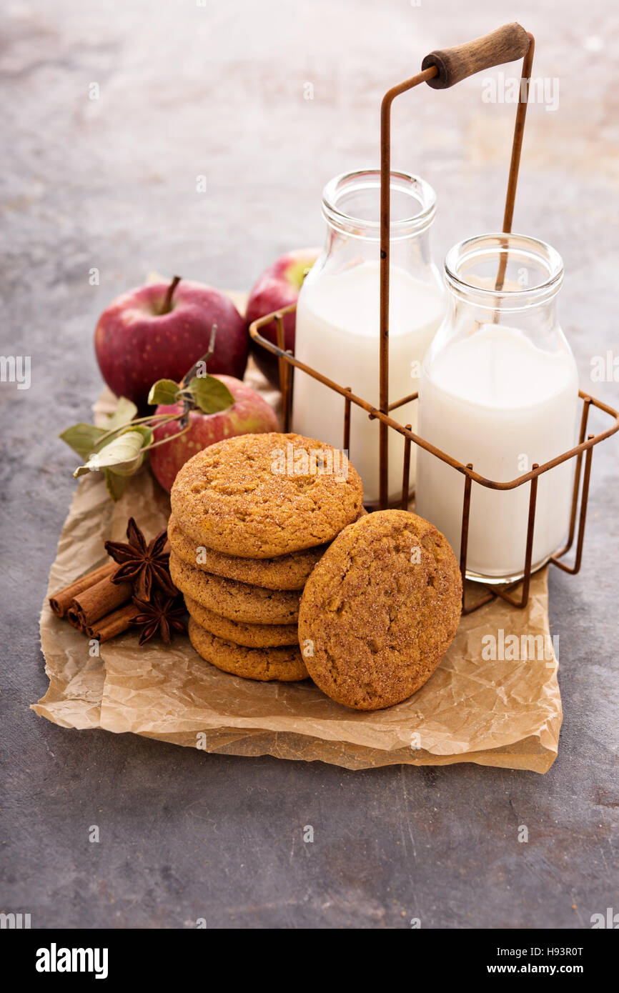 Apple cinnamon snickerdoodle cookies Stock Photo Alamy