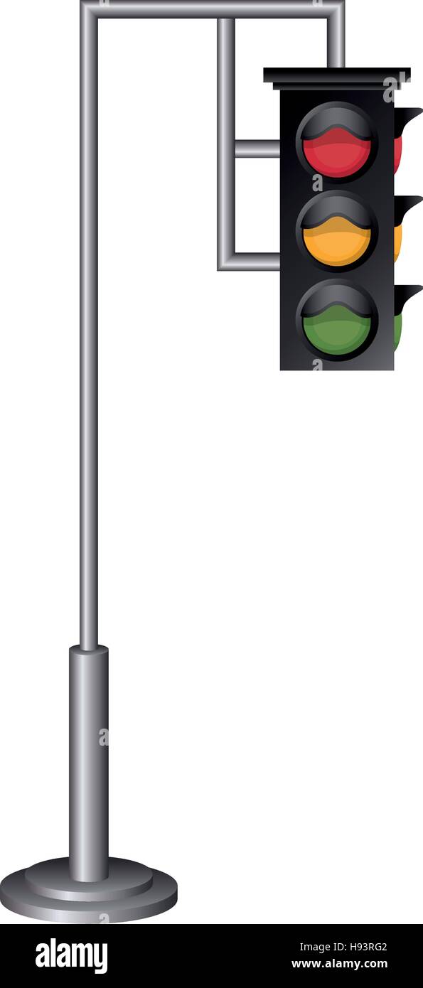 Semaphore icon. Signal road light traffic and urban theme. Isolated design. Vector illustration Stock Vector
