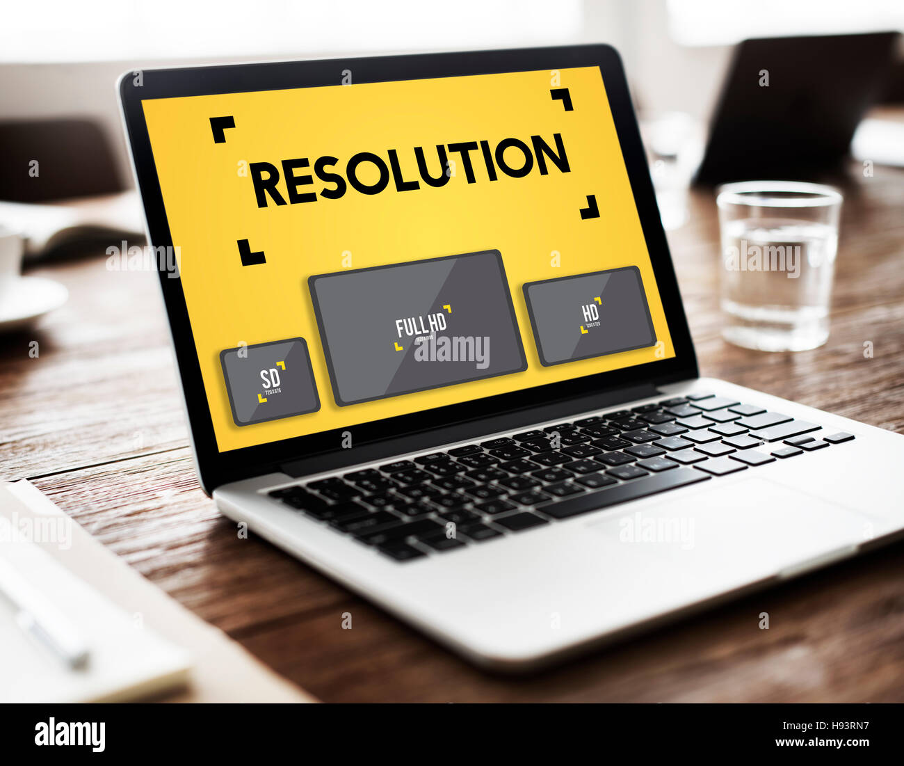 Resolution Digital Screen Ultra Technology Display Concept Stock Photo