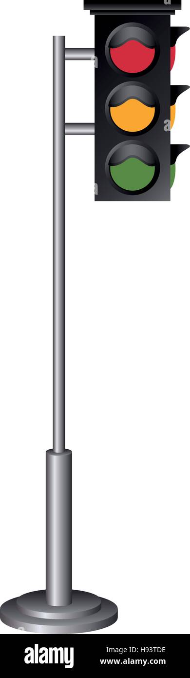 Semaphore icon. Signal road light traffic and urban theme. Isolated ...