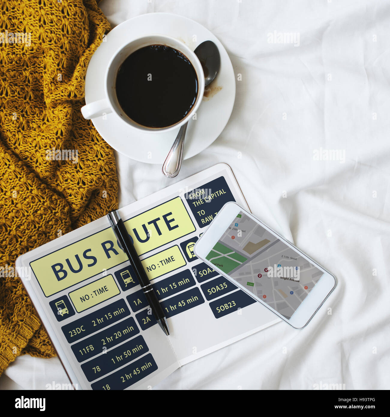Bus Route Express Terminal Schedule Concept Stock Photo Alamy