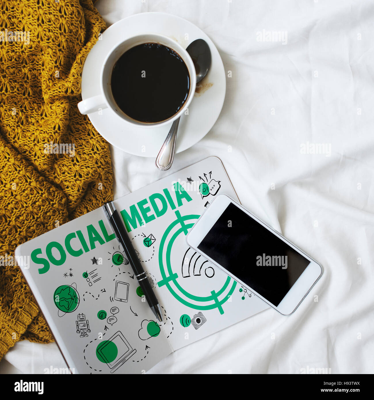 Social Media Word Wifi Signal Concept Stock Photo