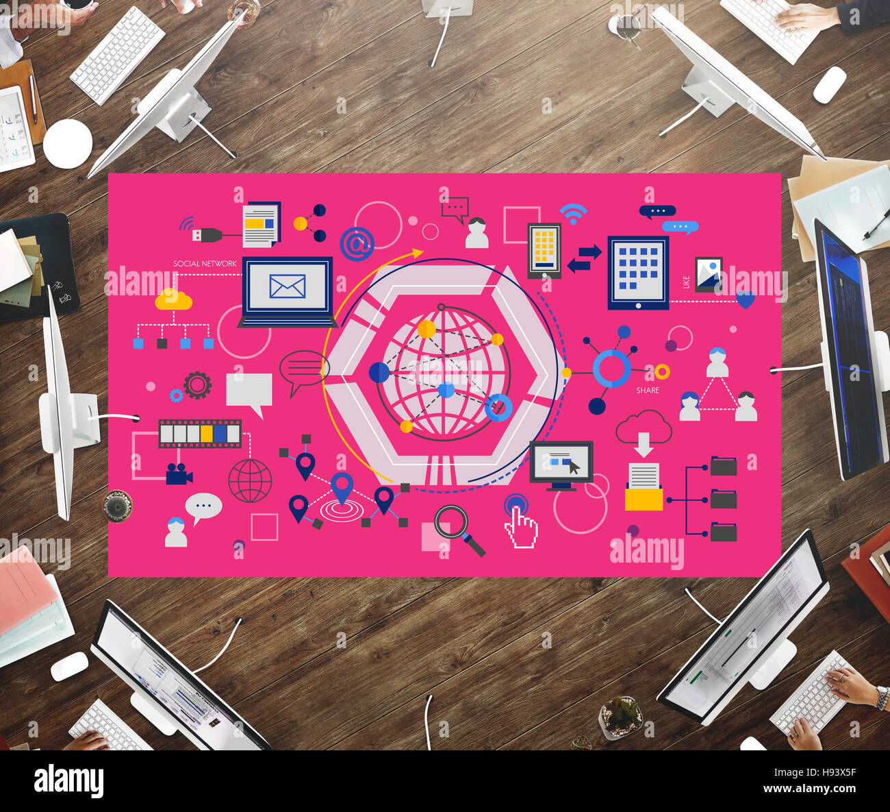 Information Technology Connection Graphics Concept Stock Photo - Alamy