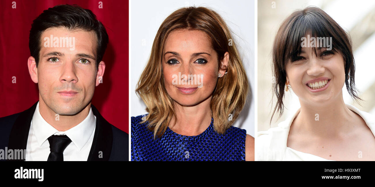 Undated file composite of (left to right) Danny Mac, Louise Redknapp and Daisy Lowe who will be waltzing across the country in Strictly Come Dancing's 10th anniversary live tour in 2017. Stock Photo
