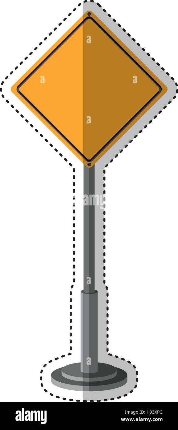 Yellow road sign icon. Street information warning and guide theme ...