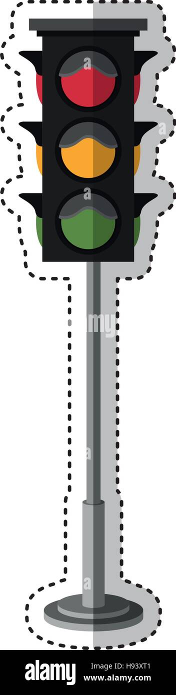 Semaphore icon. Signal road light traffic and urban theme. Isolated ...