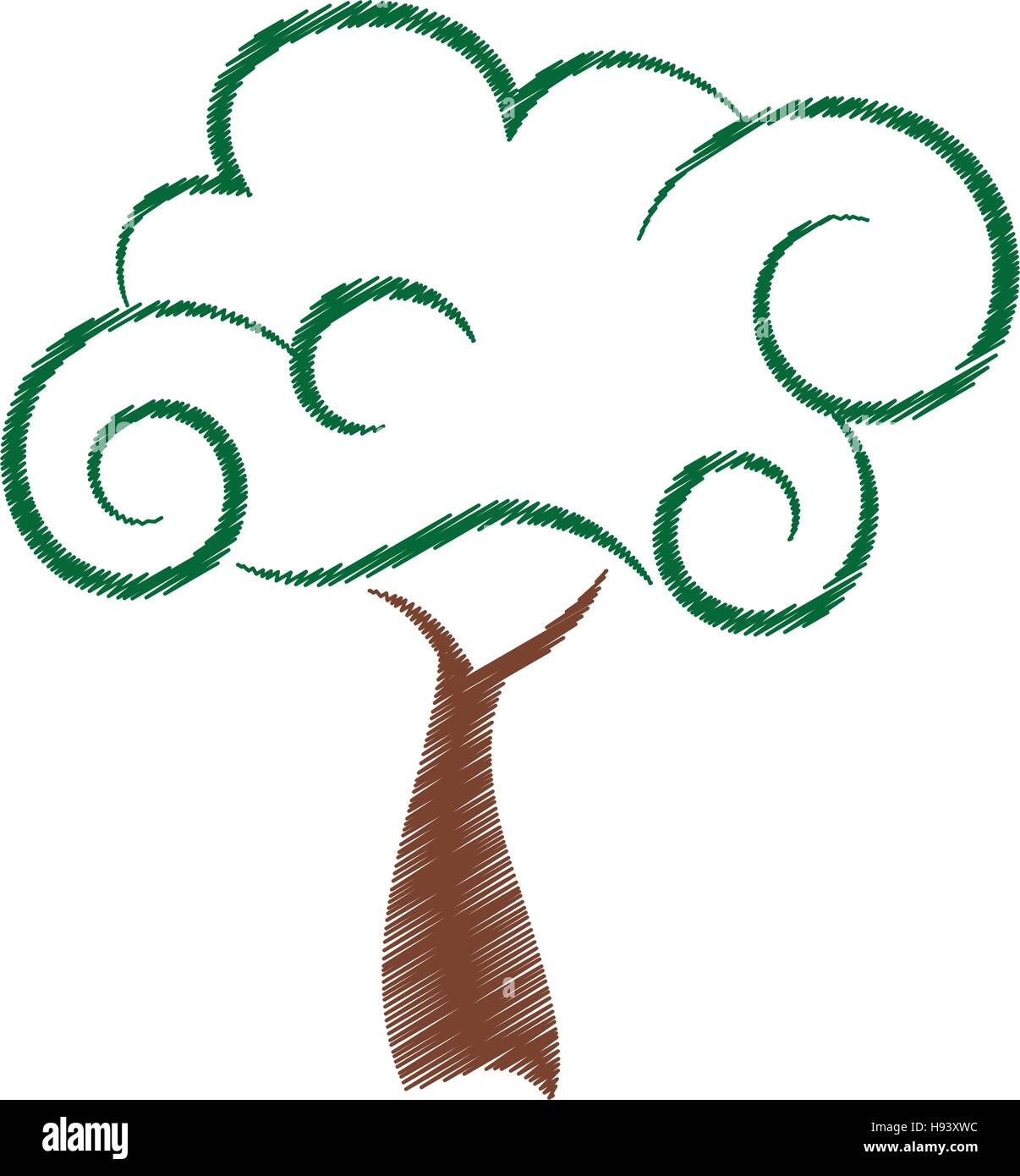 tree plant hand drawing isolated icon Stock Vector Image & Art - Alamy