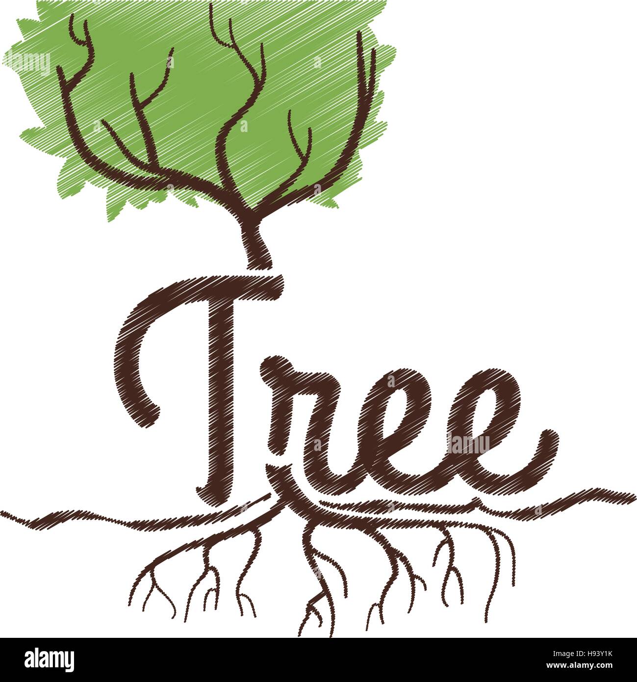 tree plant hand drawing isolated icon Stock Vector Image & Art - Alamy