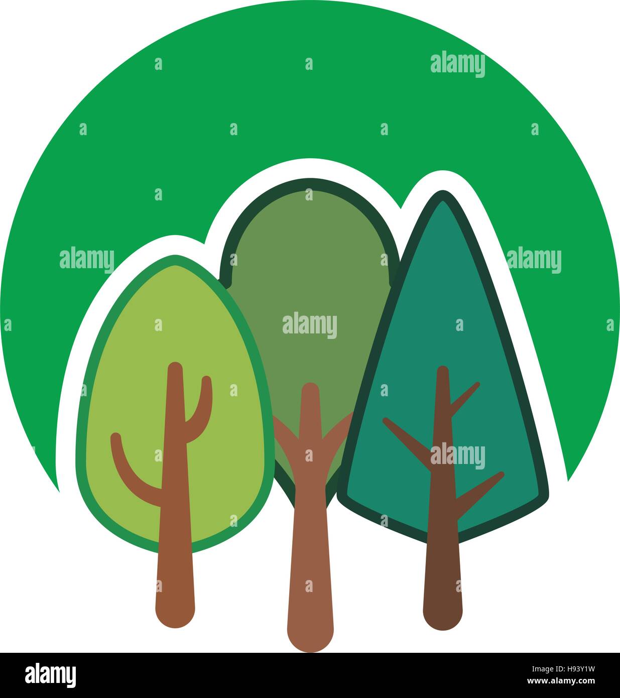 tree plant forest hand drawing isolated icon Stock Vector Image & Art ...
