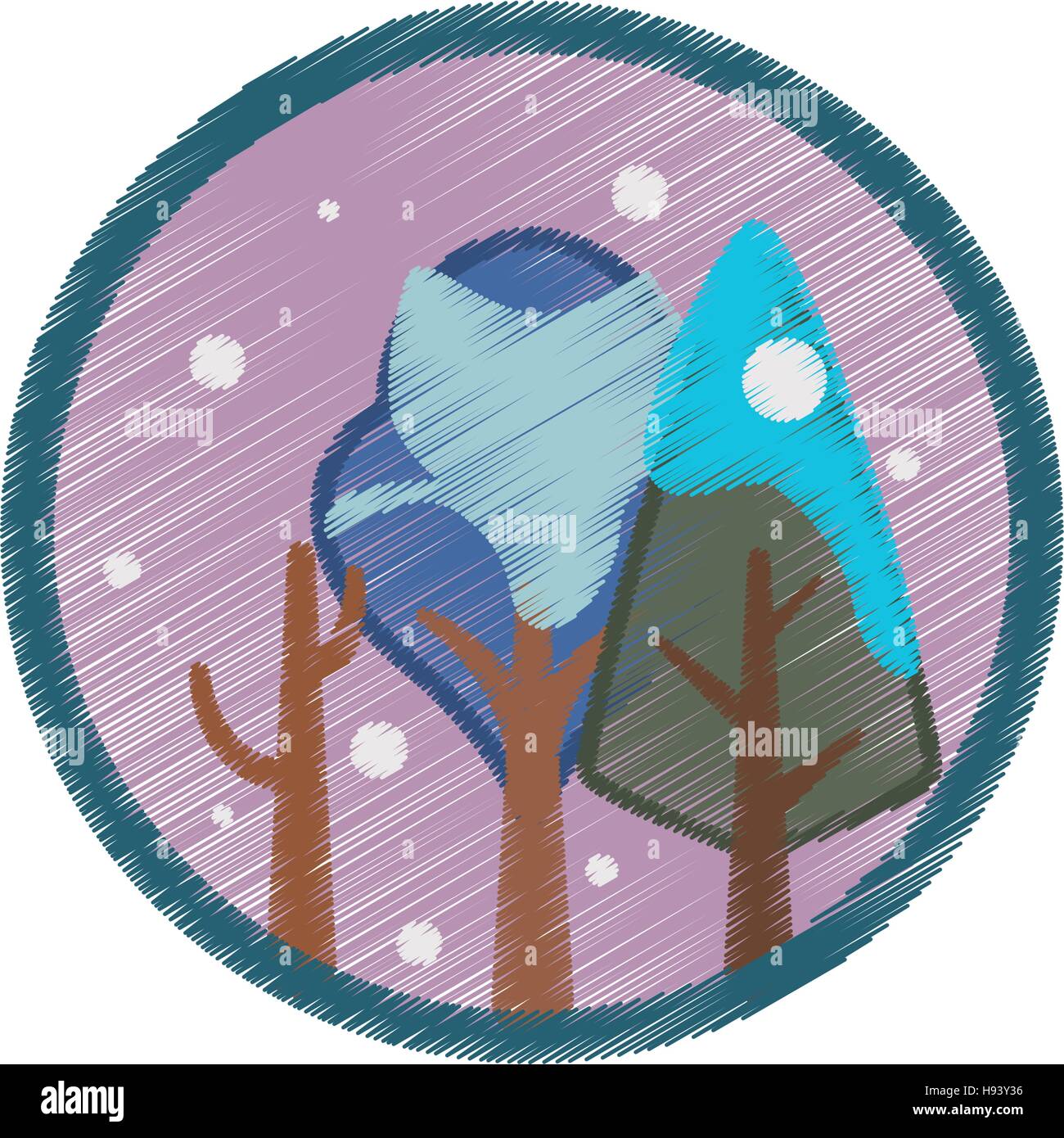 tree plant forest hand drawing isolated icon Stock Vector Image & Art ...
