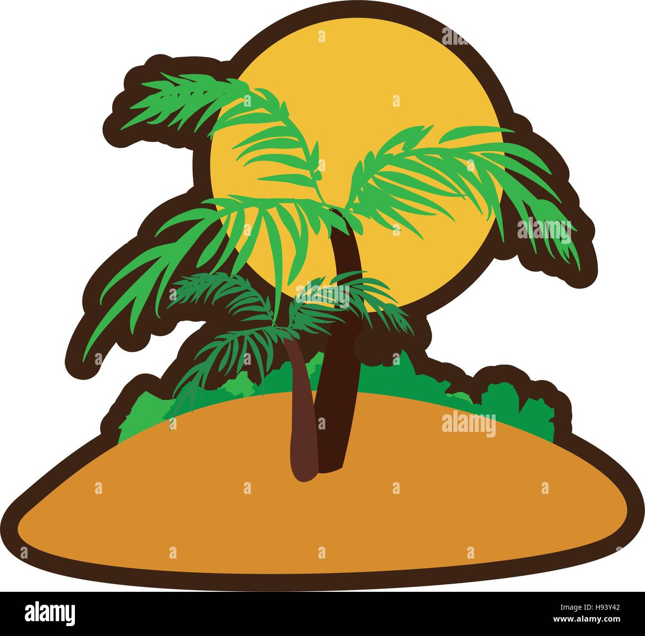 tree palm tropical isolated icon Stock Vector Image & Art - Alamy
