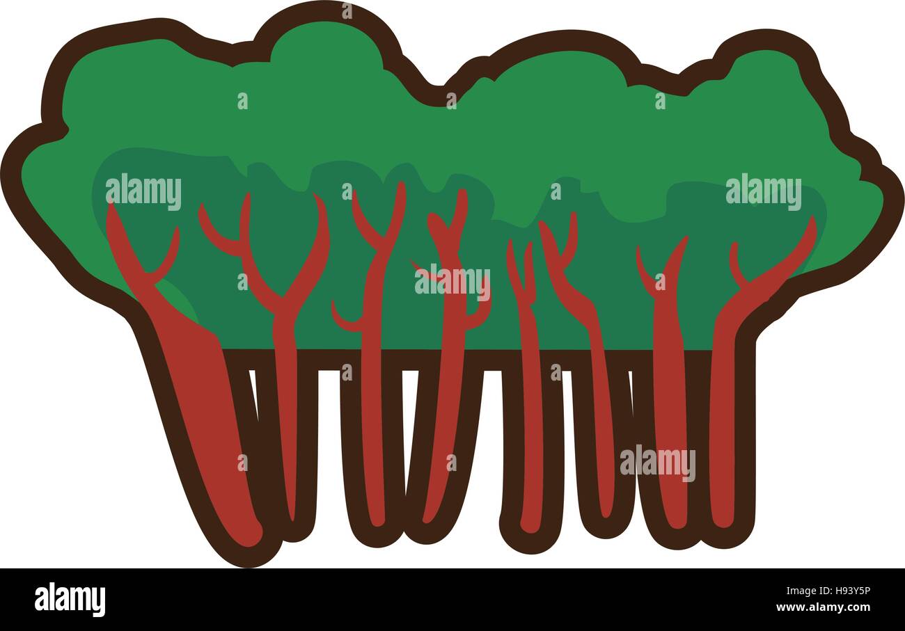 tree plant forest hand drawing isolated icon Stock Vector Image & Art ...