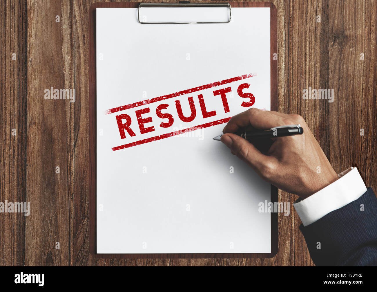 Results Evaluate Progress Outcome Productivity Concept Stock Photo