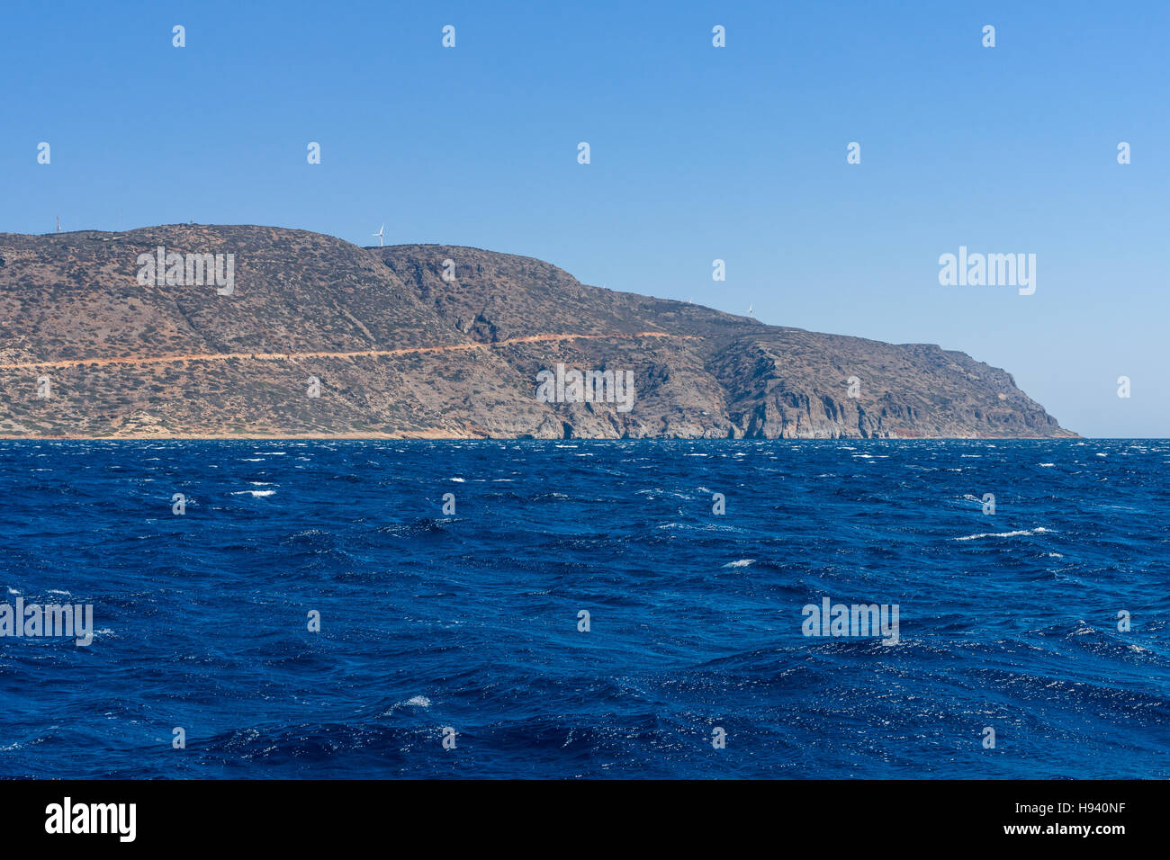 Mediterranean Sea. Crete. Greece. The cliffs of the peninsula of ...