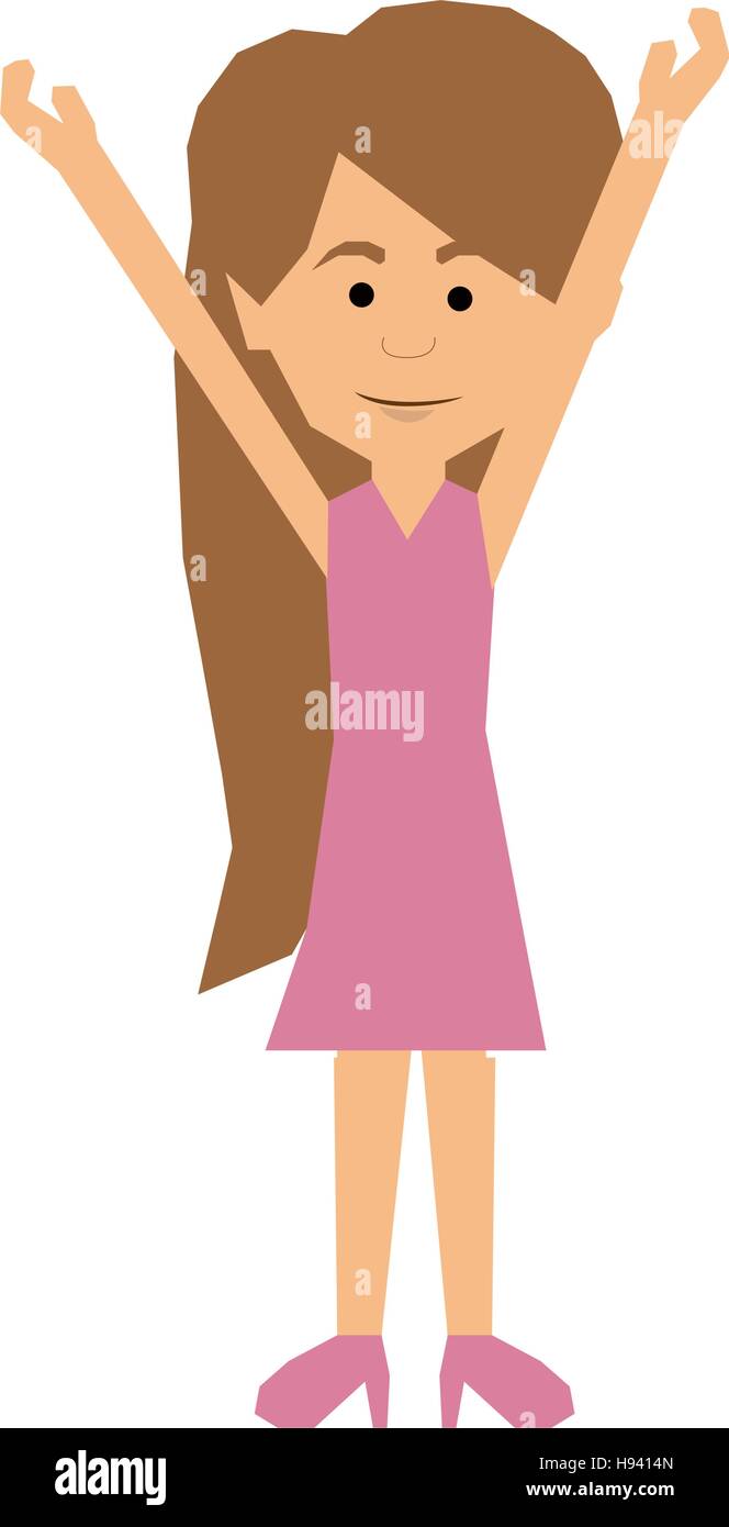 Woman arms up cartoon icon hi-res stock photography and images - Alamy
