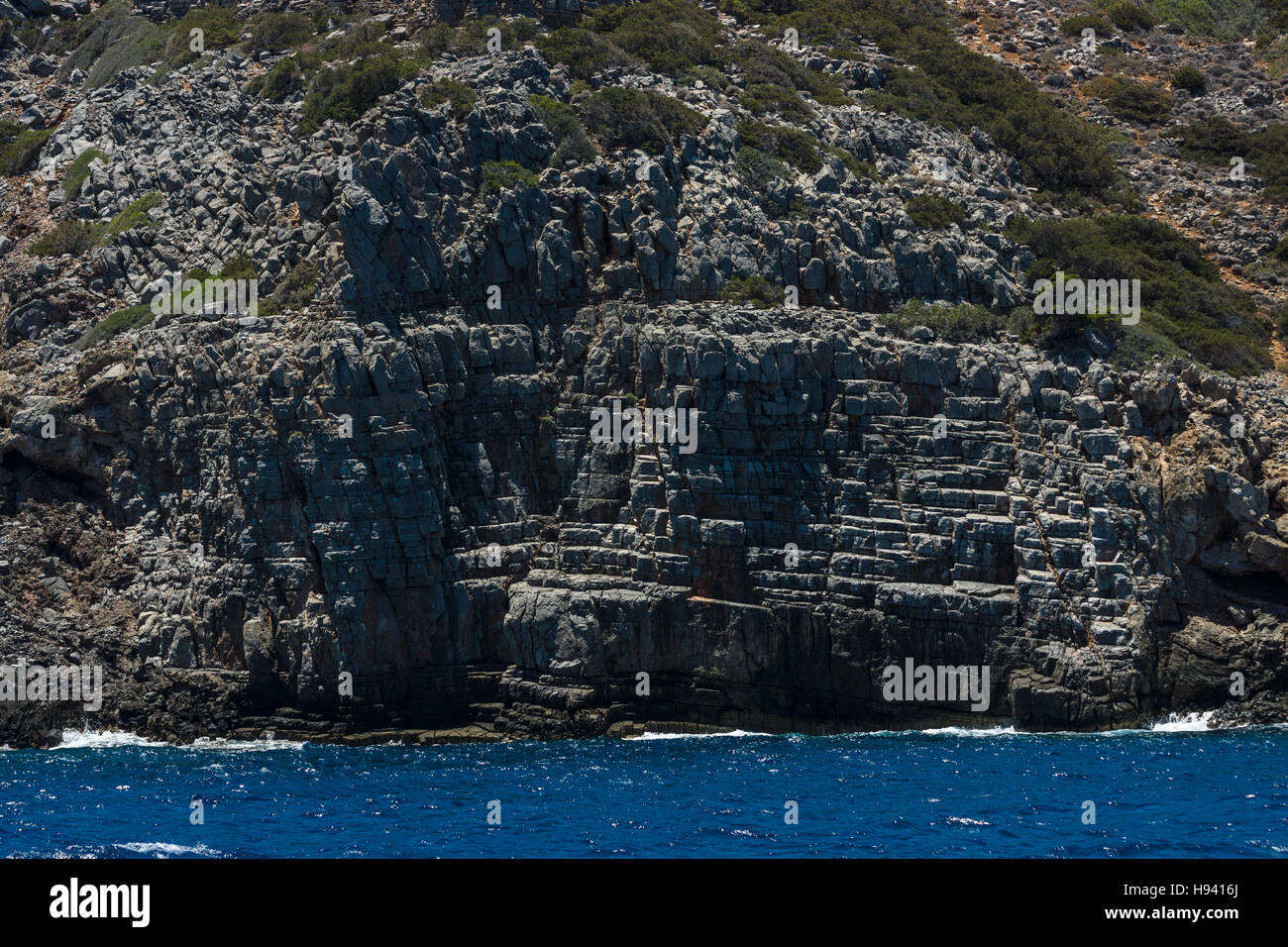 Mediterranean Sea. Crete. Greece. The cliffs of the peninsula of ...