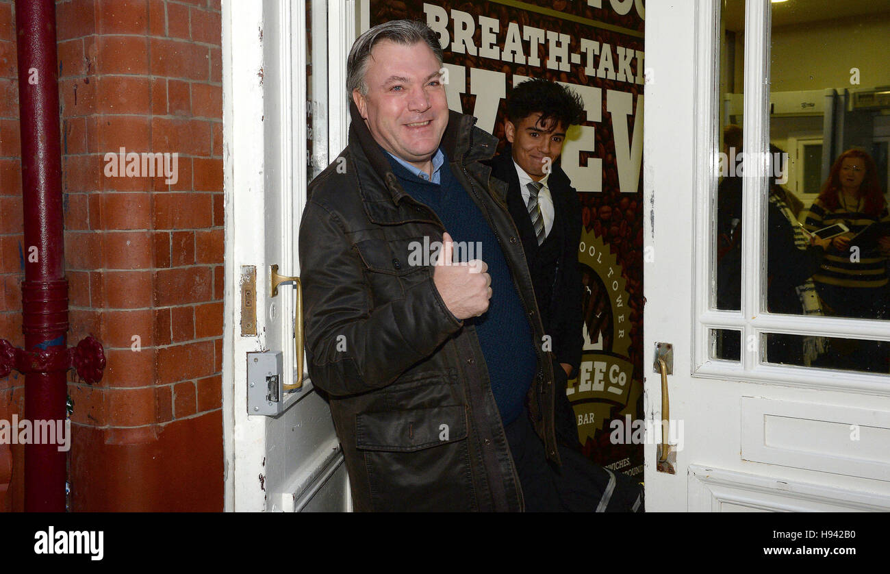 Strictly Come Dancing contestant Ed Balls arrives at the Tower Ballroom, Blackpool, ahead of this weekend's show. Stock Photo