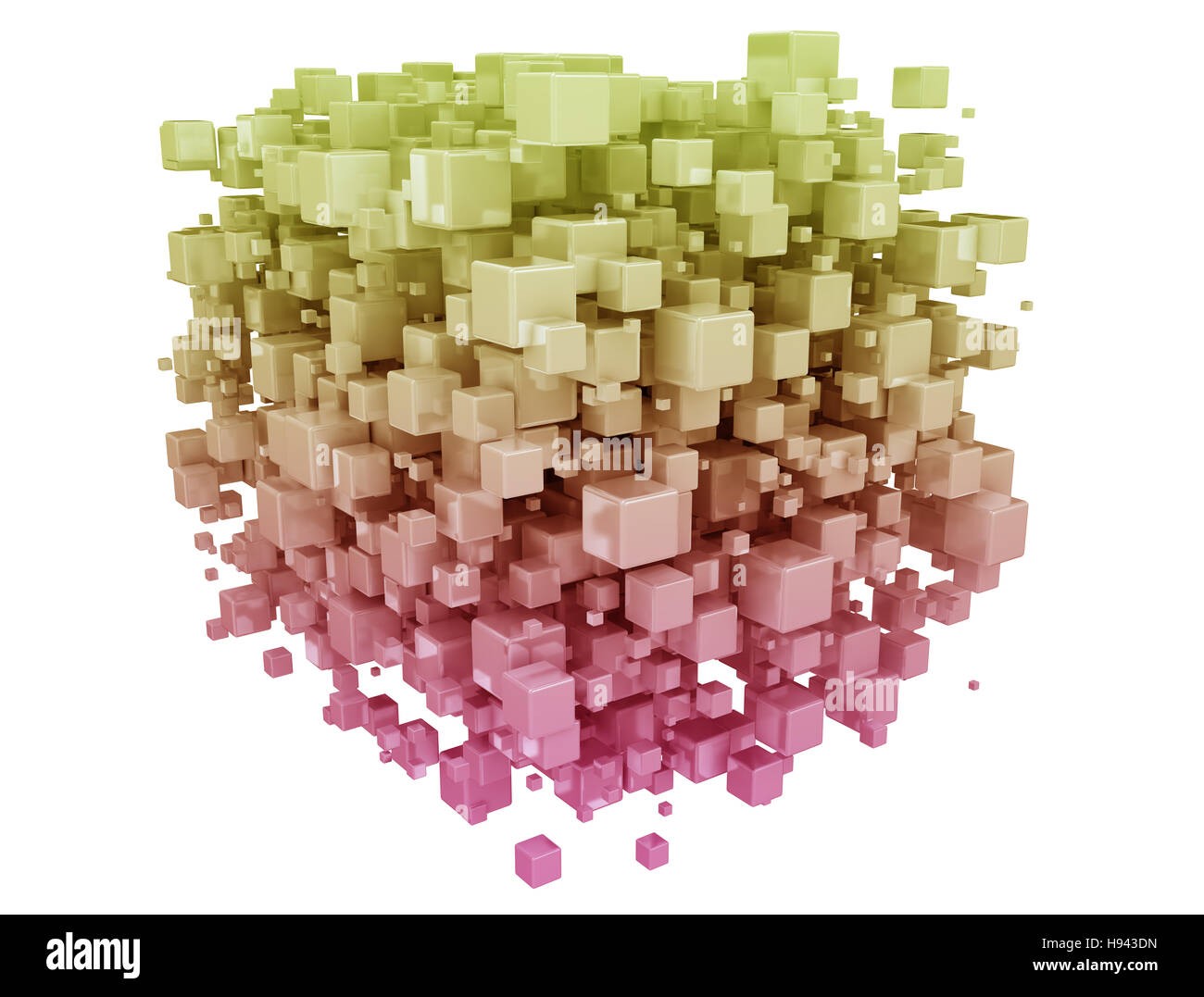 Abstract connected cubes - network Stock Photo
