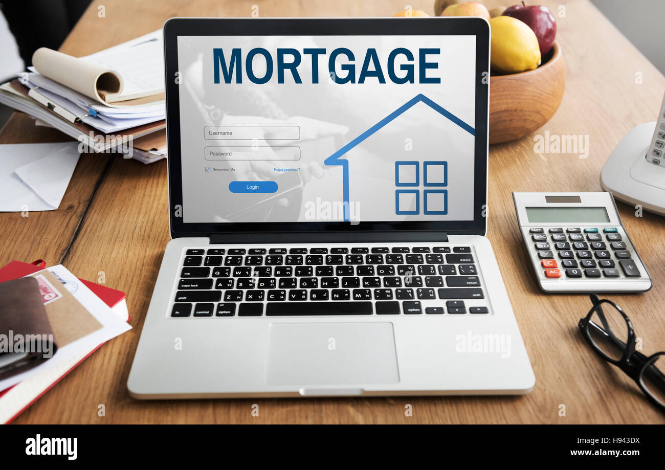 Mortgage Property Login Page  Graphic Concept Stock Photo Alamy