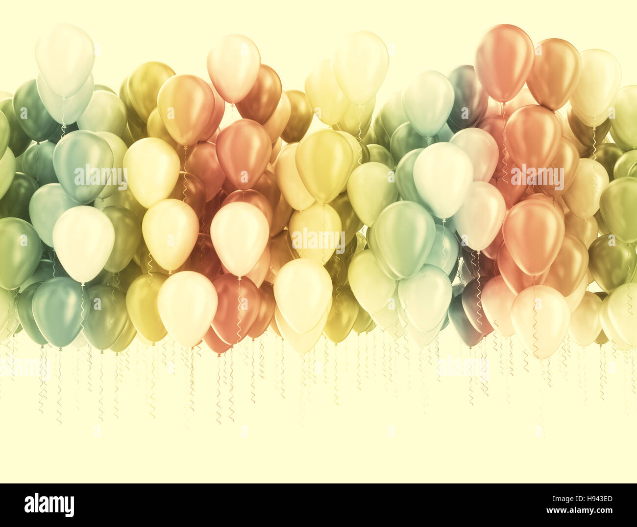 Multi color pastel color party balloons Stock Photo
