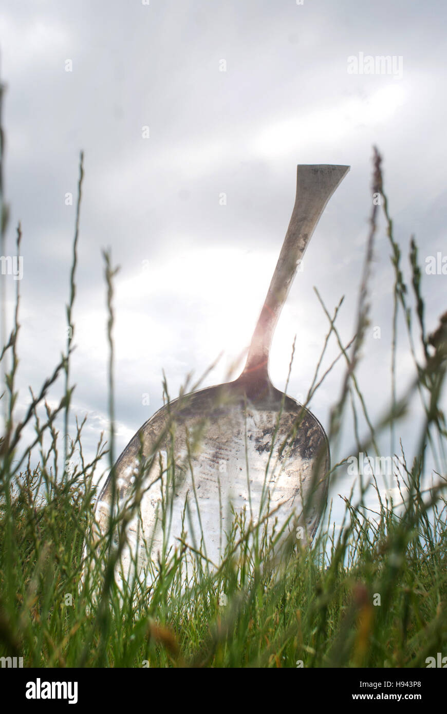 The Giant Spoon near Cramlington / Eat for England by Bob Budd Stock