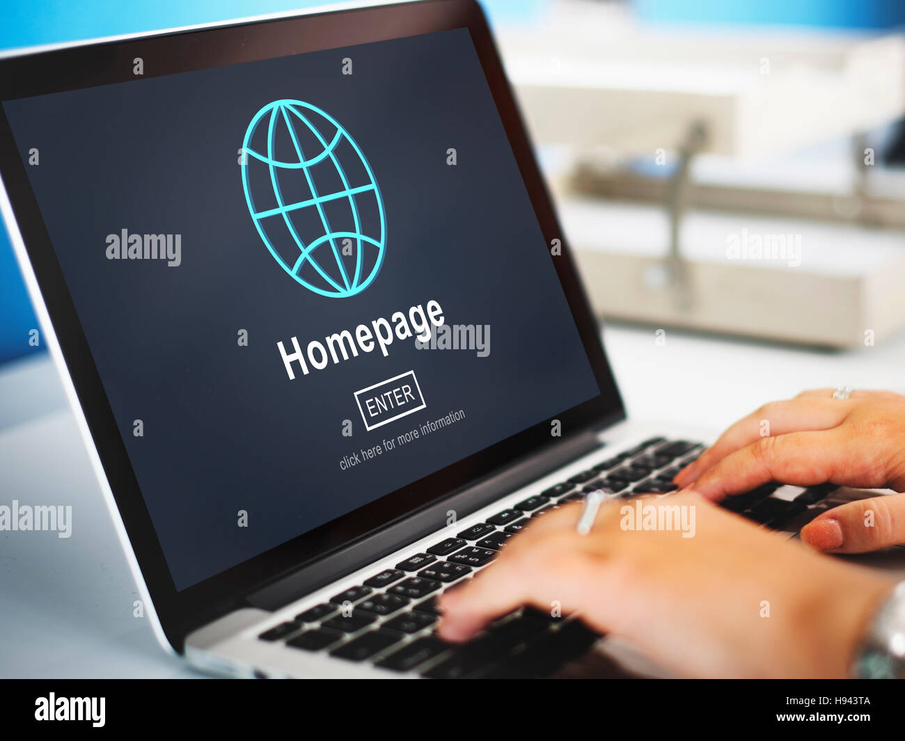 Homepage Online Technlogy Internet Website Concept Stock Photo