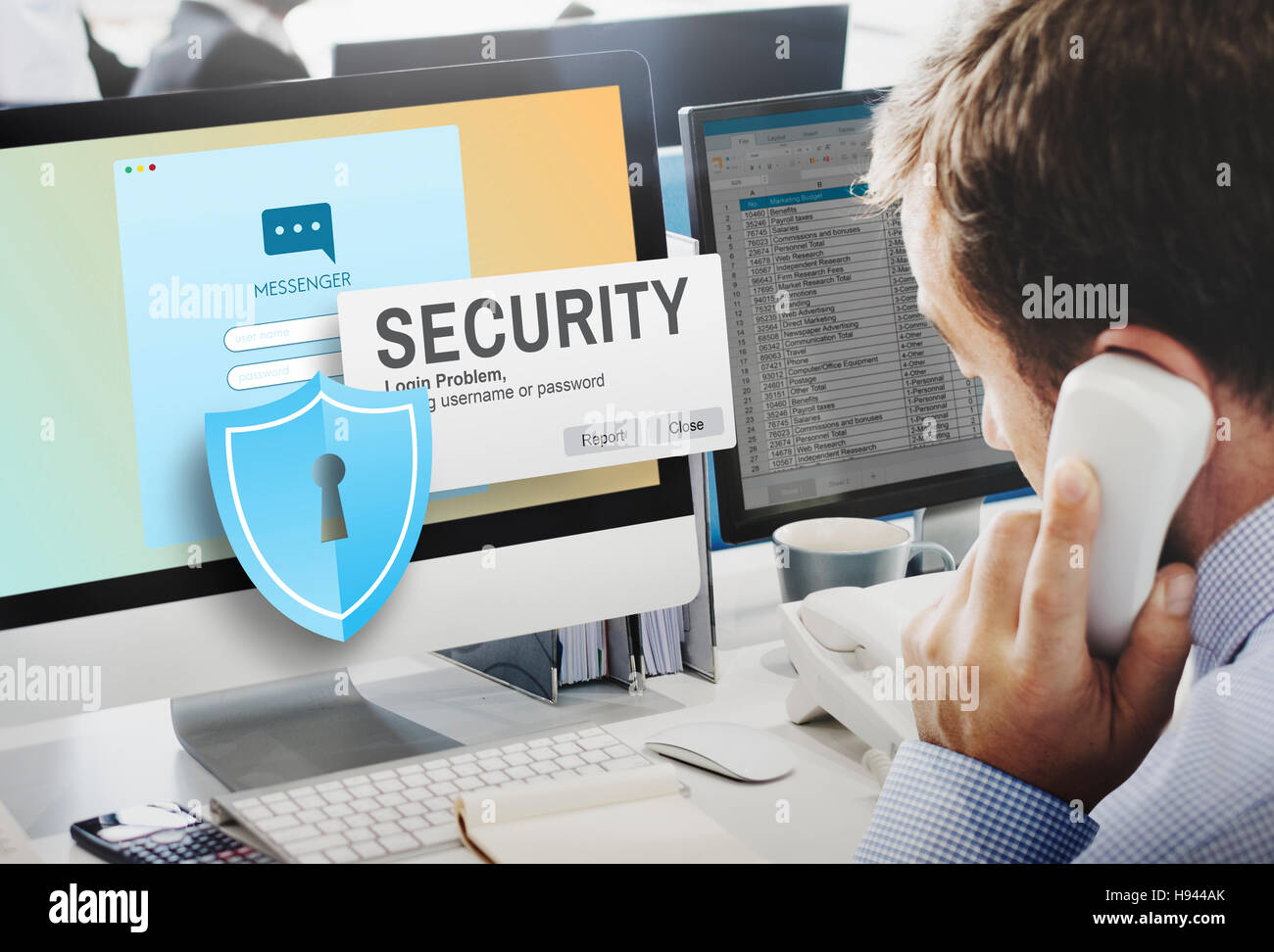 Security System Access Password Data Network Surveillance Concept Stock