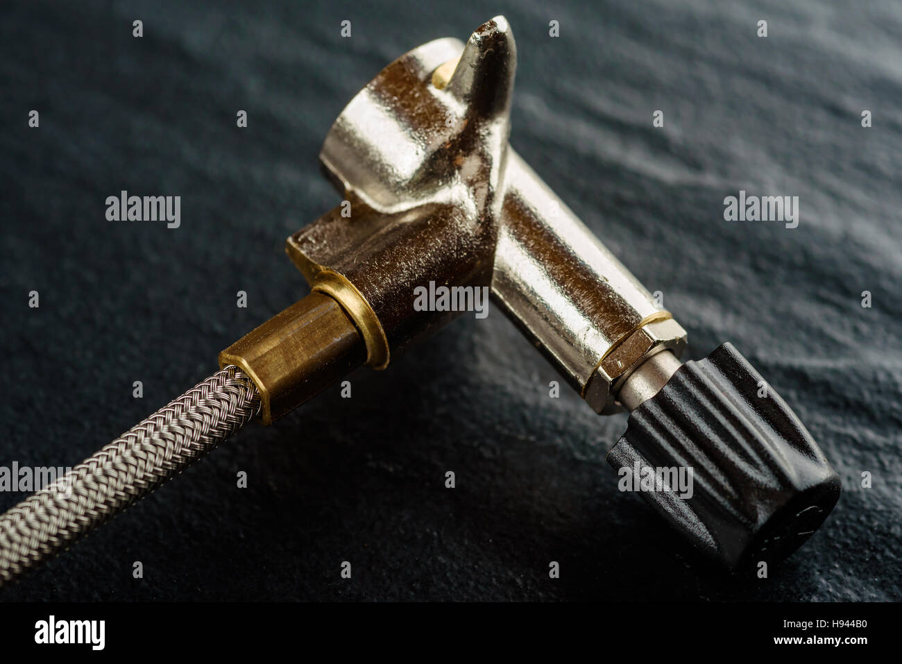 Close up of camping gas burner attachment. Stock Photo