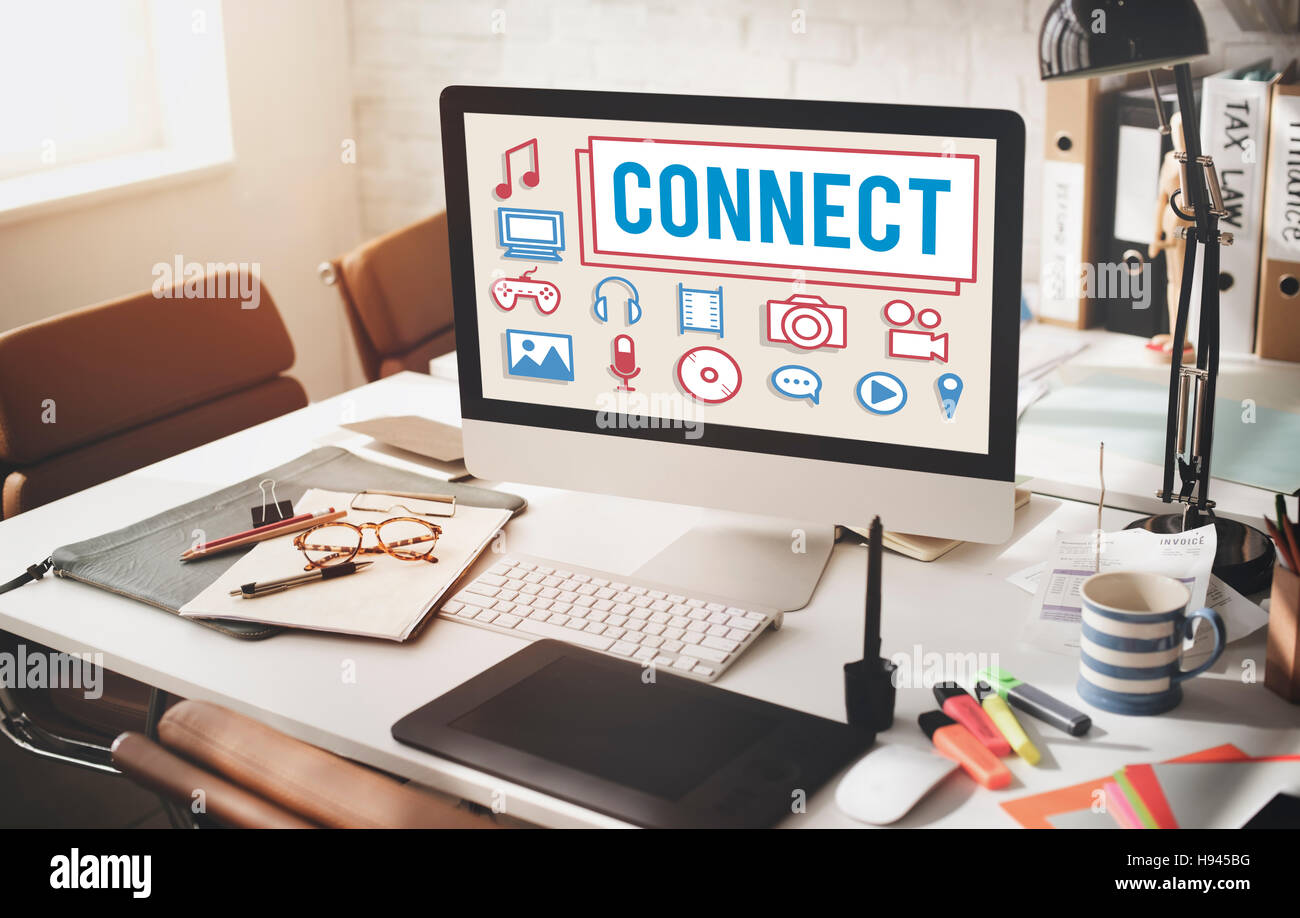 Connect Multimedia Electronics Devices Concept Stock Photo - Alamy