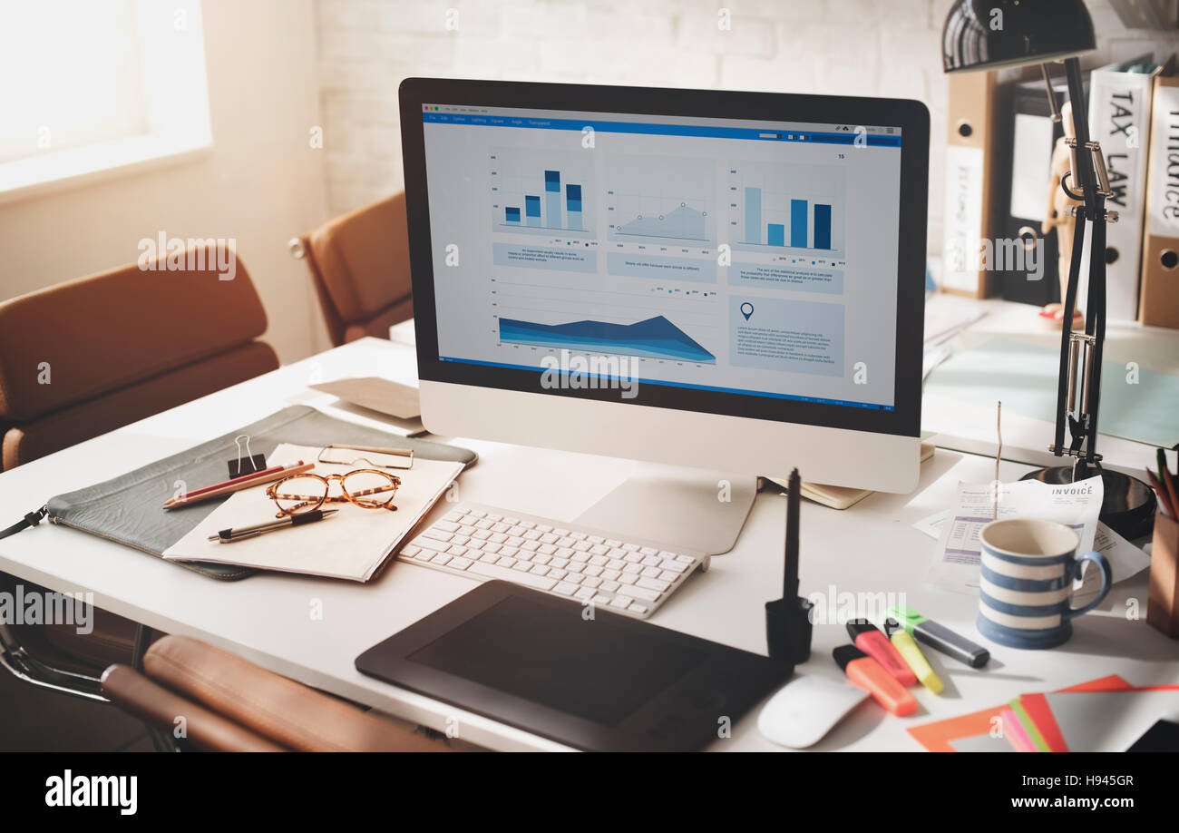 Contemporary Room Workplace Office Supplies Concept Stock Photo Alamy