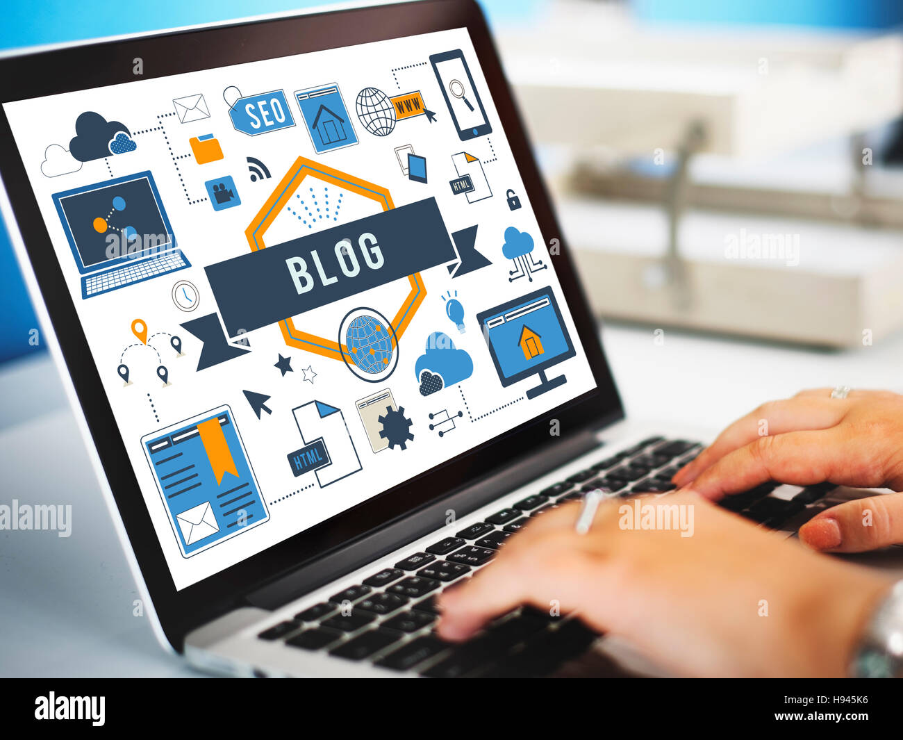 Blog Blogging Website Web Page Concept Stock Photo