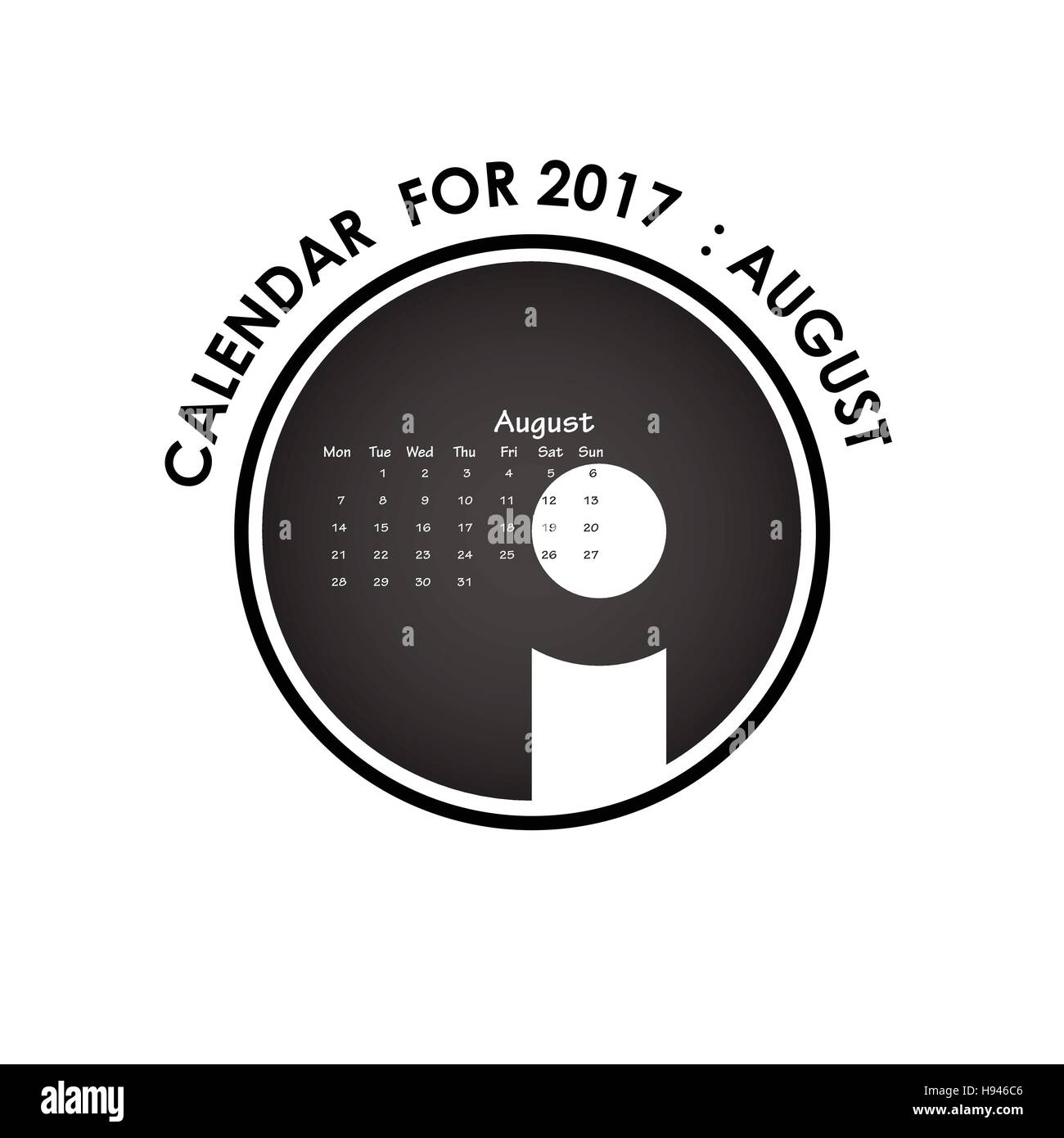 Agosto 1 - Calendar Icon - August 1. Vector illustration of Spanish  Calendar Leaf Stock Vector