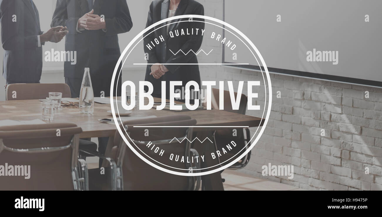 Objective Goal Target Aim Purpose Strategy Vision Concept Stock Photo