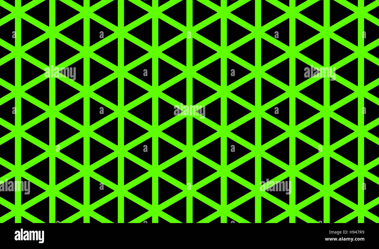 Green triangular lattice background Stock Photo