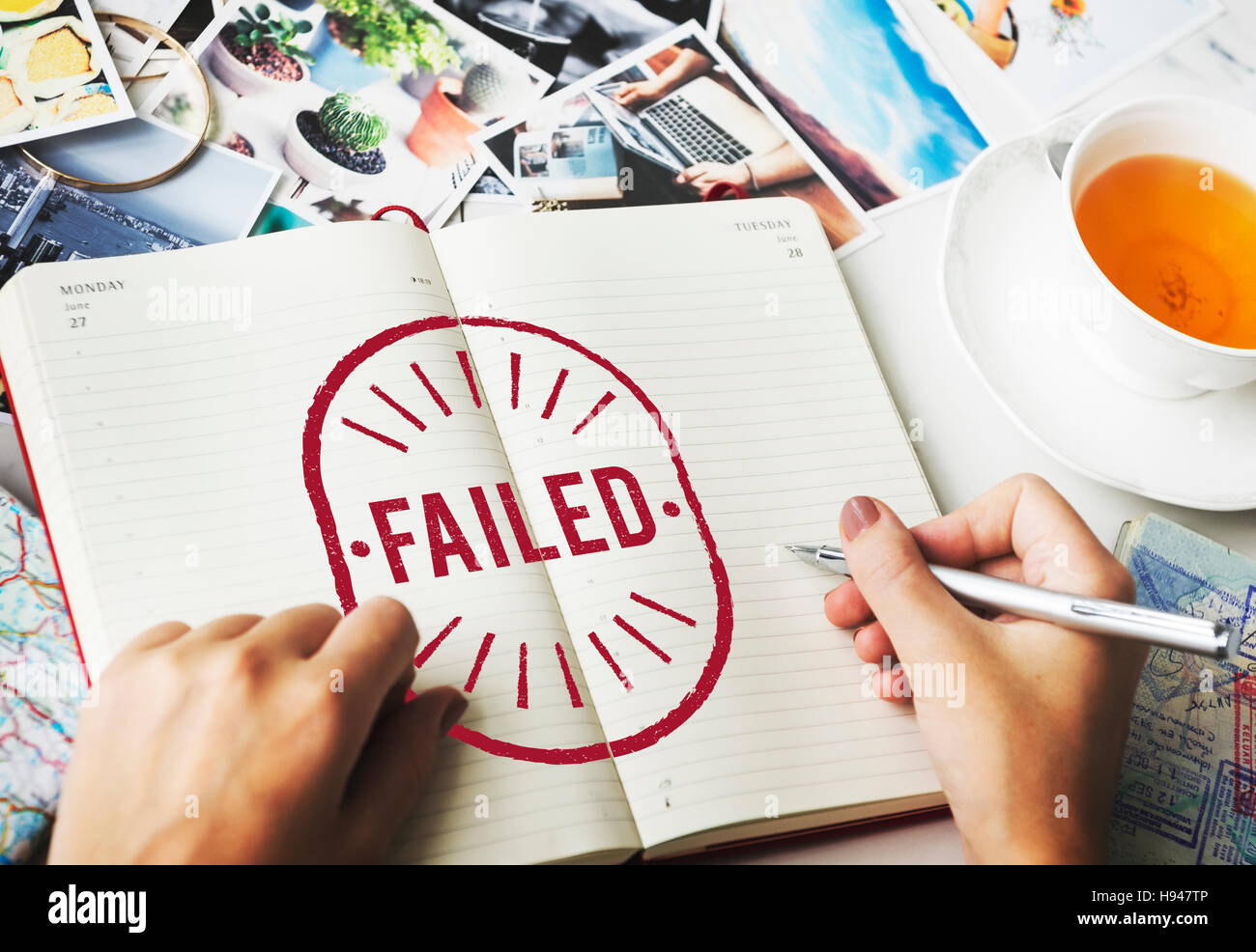 Failed Fiasco Loss Unsuccessful Graphic Concept Stock Photo