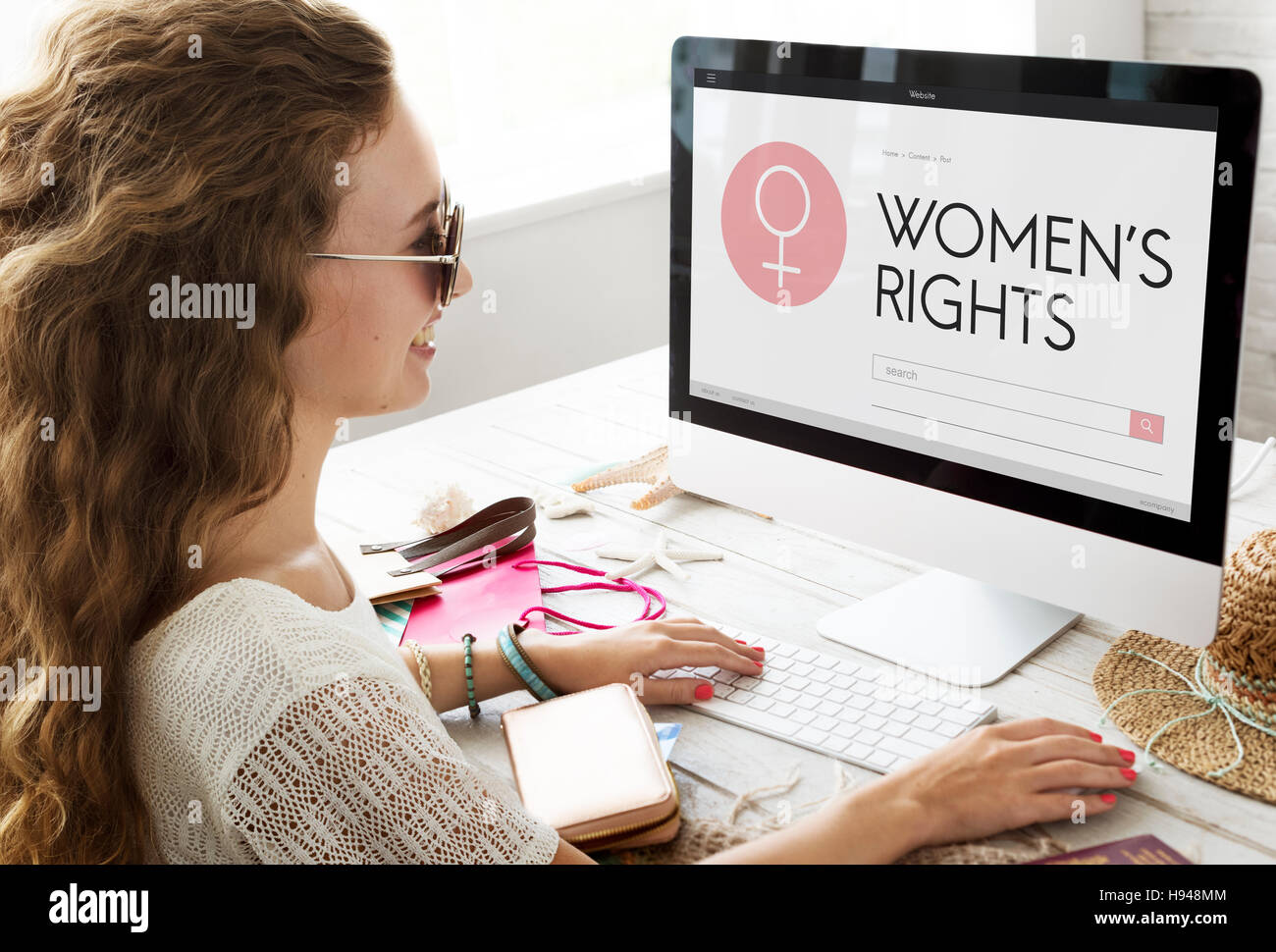 Woman Righter Women Rights Female Woman Girl Lady Feminism Concept Stock Photo - Alamy