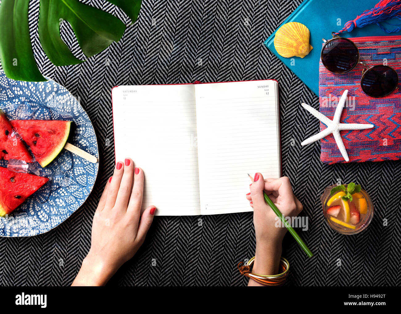 Female Writing Journal Concept Stock Photo - Alamy